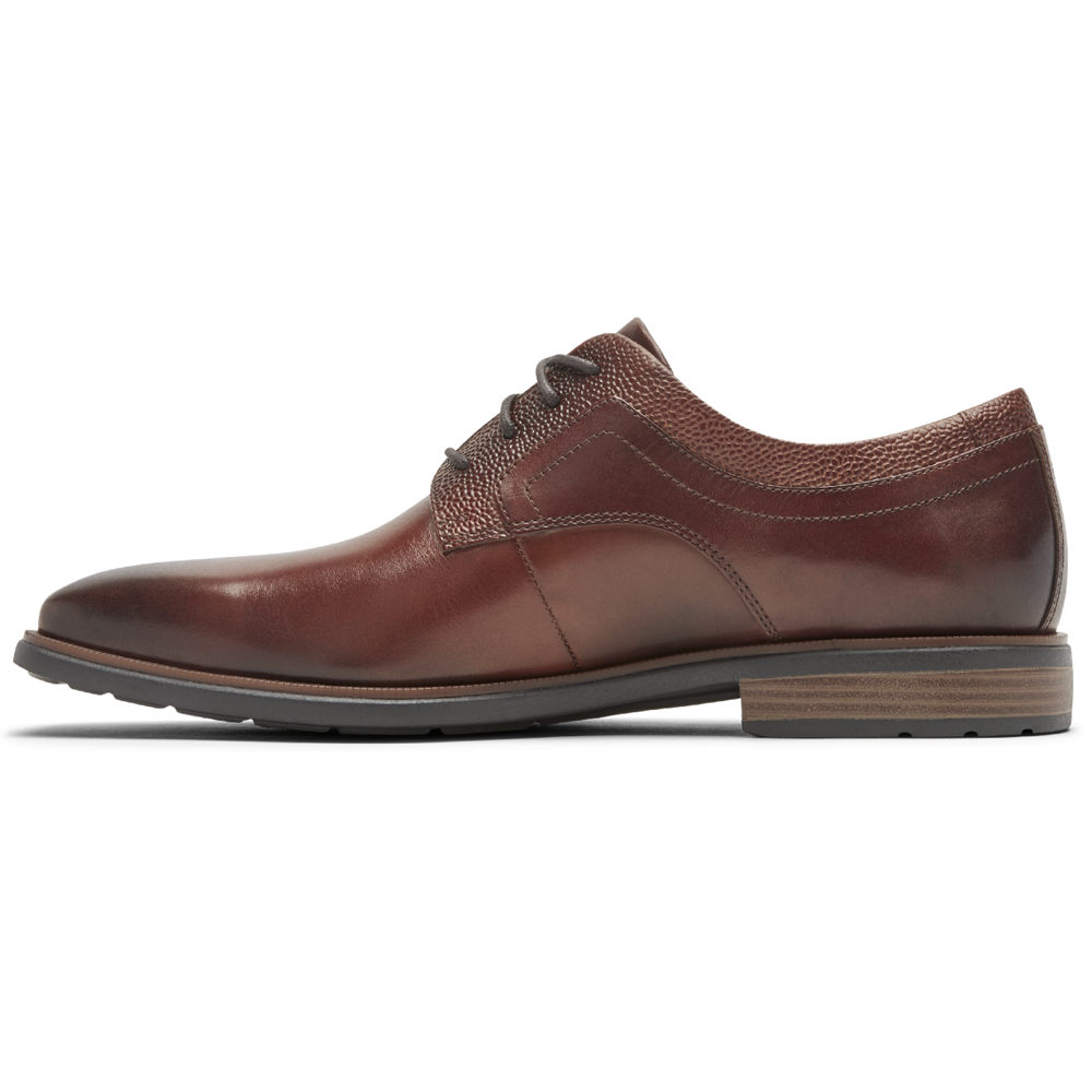 Oxfords Rockport Homem Marrom - Farrow Plain Toe - 48319FEAL